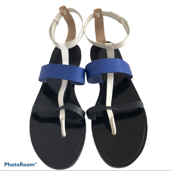 Vince Crete Colorblock T-strap Sandals - size 8.5 - Picture 1 of 9